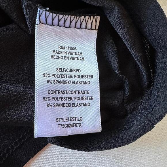 Womens Tops Size 2x Black Lace Sleeve Soft Goth Professional Business Casual - Picture 7 of 8